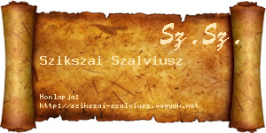 Szikszai Szalviusz névjegykártya
